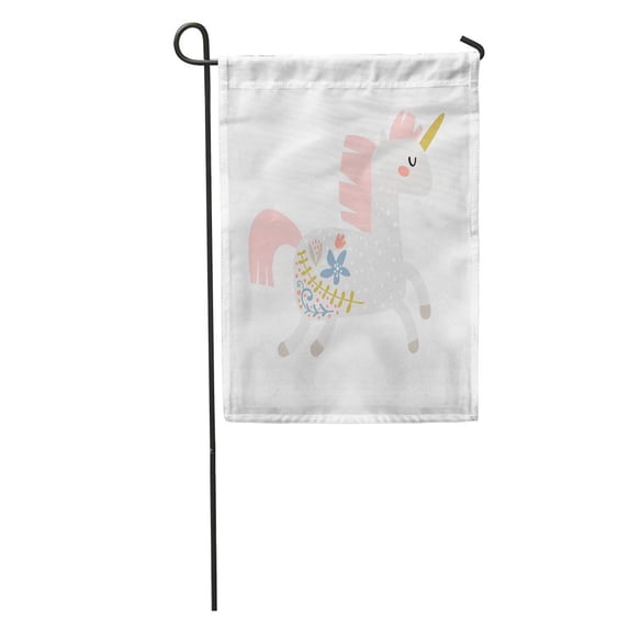 SIDONKU Magic Unicorn Childish Stay Unique Text Fairy Pony Baby Garden Flag Decorative Flag House Banner 28x40 inch