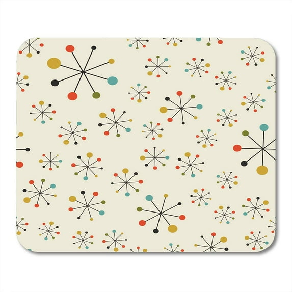 SIDONKU Modern Mid Century Absctract Geometric Pattern Space Retro 50S 1960S Mod Mousepad Mouse Pad Mouse Mat 9x10 inch