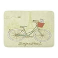 thumbnail image 1 of SIDONKU Pink Bicycle Riding Bike in Romantic from Paris Doodle Vintage Cycle Doormat Floor Rug Bath Mat 23.6x15.7 inch, 1 of 1