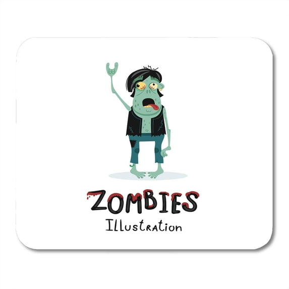 SIDONKU Punk Rocker Zombie Character with Rock Hand Gesture in Cartoon Halloween Undead Horror Monster Personage Mousepad Mouse Pad Mouse Mat 9x10 inch