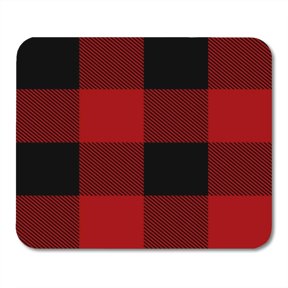 SIDONKU Red Buffalo Lumberjack Plaid Pattern Check Abstract Black Casual Mousepad Mouse Pad Mouse Mat 9x10 inch