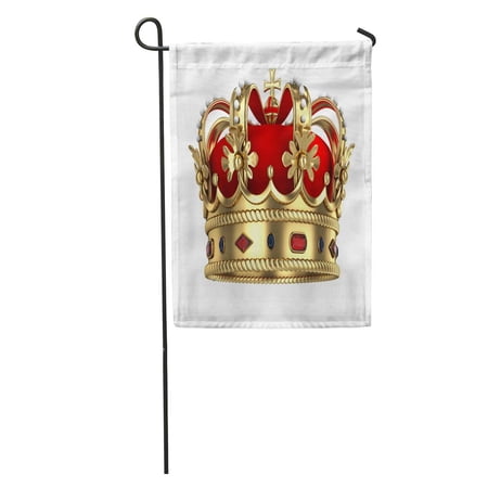 SIDONKU Red King Royal Gold Crown Royalty Monarchy Queen Rendered Medieval Garden Flag Decorative Flag House Banner 28x40 inch