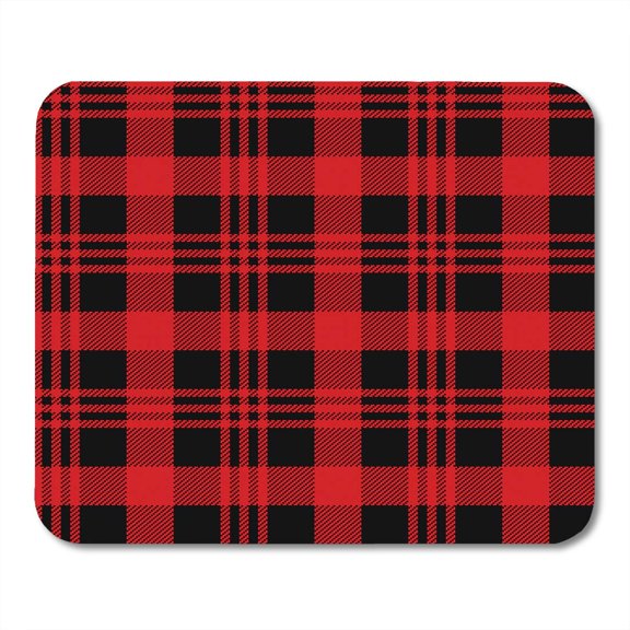 SIDONKU Red Plaid Lumberjack Flannel Pattern Scotland Check Tartan Mousepad Mouse Pad Mouse Mat 9x10 inch