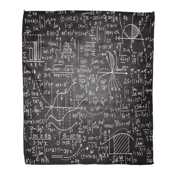 SIDONKU Throw Blanket 50x60 Inches Calculate Math Education with Handwritten Formulas Tasks Plots Calculations Warm Flannel Soft Blanket for Couch Sofa Bed