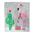 thumbnail image 1 of SIDONKU Throw Blanket 58x80 Inches Christmas Flamingo Cactus Holiday Celebration Warm Flannel Soft Blanket for Couch Sofa Bed, 1 of 1