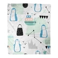 thumbnail image 1 of SIDONKU Throw Blanket 58x80 Inches Funny Blue Penguins Iceberg and Ship on for Children Arctic Warm Flannel Soft Blanket for Couch Sofa Bed, 1 of 1