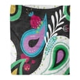 thumbnail image 1 of SIDONKU Throw Blanket 58x80 Inches Paisley Bright Based on The Traditional Oriental Buta Teardrop Shaped with Curved Warm Flannel Soft Blanket for Couch Sofa Bed, 1 of 1