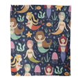 thumbnail image 1 of SIDONKU Throw Blanket Warm Cozy Print Flannel Blue Girl Little Mermaids Cute in Childish Great and Colorful Kids Comfortable Soft for Bed Sofa and Couch 50x60 Inches, 1 of 1