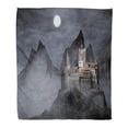 thumbnail image 1 of SIDONKU Throw Blanket Warm Cozy Print Flannel Dracula Dracula's Castle on Top of Mountain Foggy Night Fog Clouds Darkness Comfortable Soft for Bed Sofa and Couch 50x60 Inches, 1 of 1
