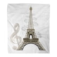 thumbnail image 1 of SIDONKU Throw Blanket Warm Cozy Print Flannel Music Eiffel Tower with Musical Notes and Treble Clef Paris Abstract Airplane Comfortable Soft for Bed Sofa and Couch 50x60 Inches, 1 of 1