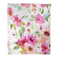 thumbnail image 1 of SIDONKU Throw Blanket Warm Cozy Print Flannel Watercolor Floral Pattern Purple and Pink Bouquet on Meadow Flowers Comfortable Soft for Bed Sofa and Couch 50x60 Inches, 1 of 1