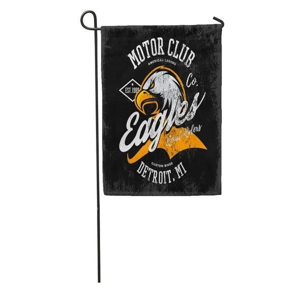 SIDONKU Vintage American Furious Eagle Custom Bike Motor Club Tee Michigan Garden Flag Decorative Flag House Banner 28x40 inch