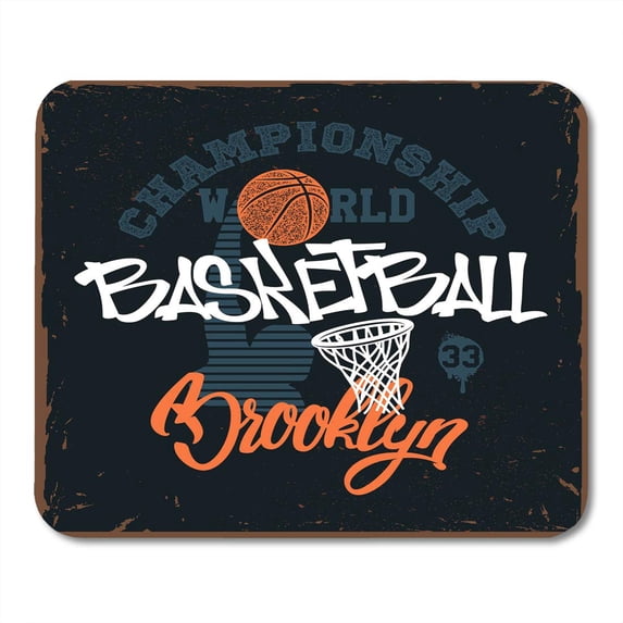 SIDONKU Vintage Boy Basketball for Apprel Tee Brooklyn Mousepad Mouse Pad Mouse Mat 9x10 inch