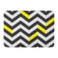 thumbnail image 1 of SIDONKU Yellow Pattern Chevron Black and White Geometric Stripe Geometry Doormat Floor Rug Bath Mat 23.6x15.7 inch, 1 of 1