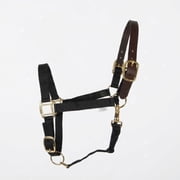 SIE EQUESTRIAN Black Breakaway Horse Halter Nylon with Leather Crown Adjustable