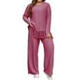 thumbnail image 1 of SIEANE Women Plus Size Casual 2 Piece Outfit Set Long Sleeve Pajama Set Lounge Set 1X-4X, 1 of 7
