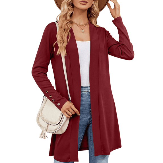 SIEANE Women's Knit Cardigan Casual Long Sleeve Drape Knit Sweater Open Front Cardigan,XXL