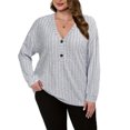 thumbnail image 1 of SIEANE Women's Plus-Size Casual V-Neck Ribbed Knit Button Embellished Long-Sleeved Fall Versatile Jumper Top 1X-4X, 1 of 7