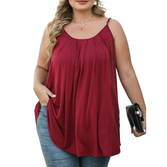 SIEANE Women's Summer Tank Tops Adjustable Strap Camisole Loose Fit Casual Sleeveless S-3XL