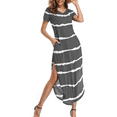 thumbnail image 1 of SIEANE Women's Short Sleeve V-Neck Split Maxi Dress with Pocket, 1 of 4