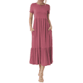 thumbnail image 1 of SIEANE Women's Summer Dress Casual Short Sleeve Crew Neck Dress Tiered Maxi Beach Dress with Pockets, 1 of 6