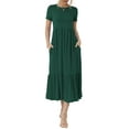 thumbnail image 1 of SIEANE Women's Summer Dress Casual Short Sleeve Crew Neck Dress Tiered Maxi Beach Dress with Pockets, 1 of 6