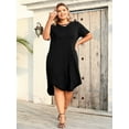thumbnail image 1 of SIEANE Womens Casual Dress Criss Cross V Neck Short Sleeve Summer Dress, 1 of 6