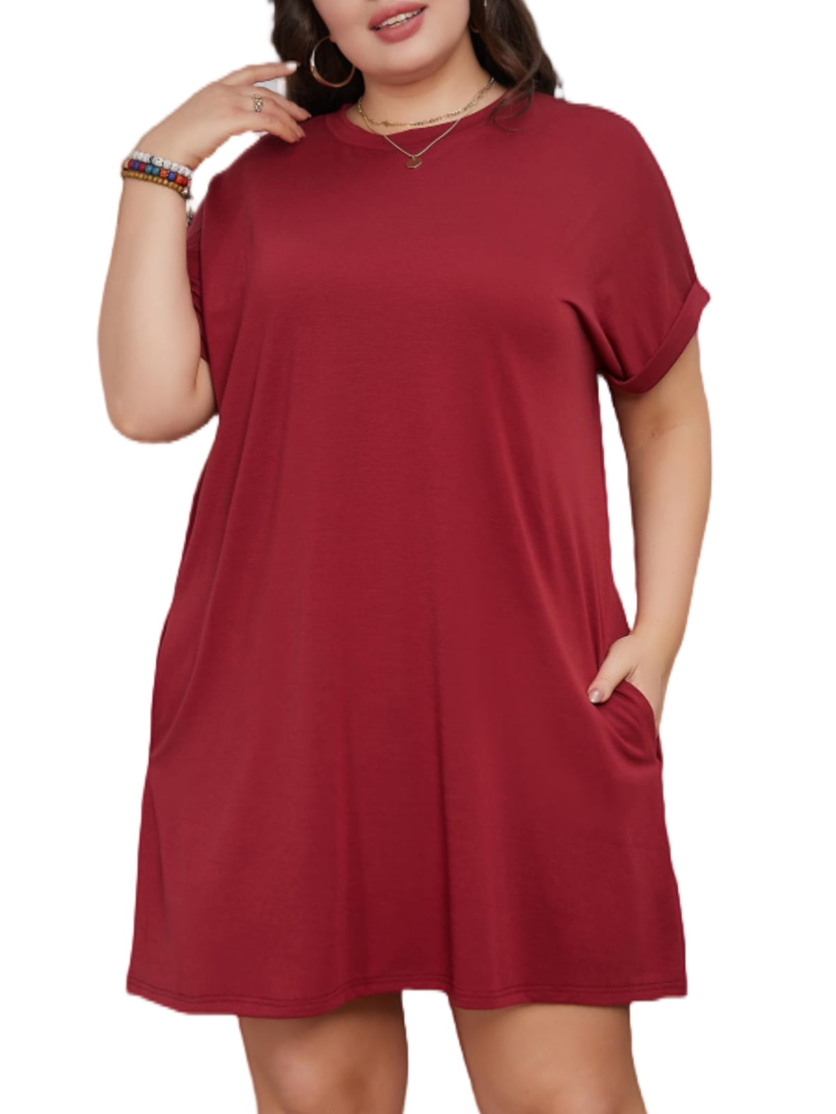 Plus Size Shirt Dresses in Plus Size Dresses - Walmart.com