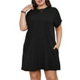 thumbnail image 1 of SIEANE Womens Plus Size Dress Casual Loose T-Shirt Dress with Pockets 1X-5X, 1 of 6
