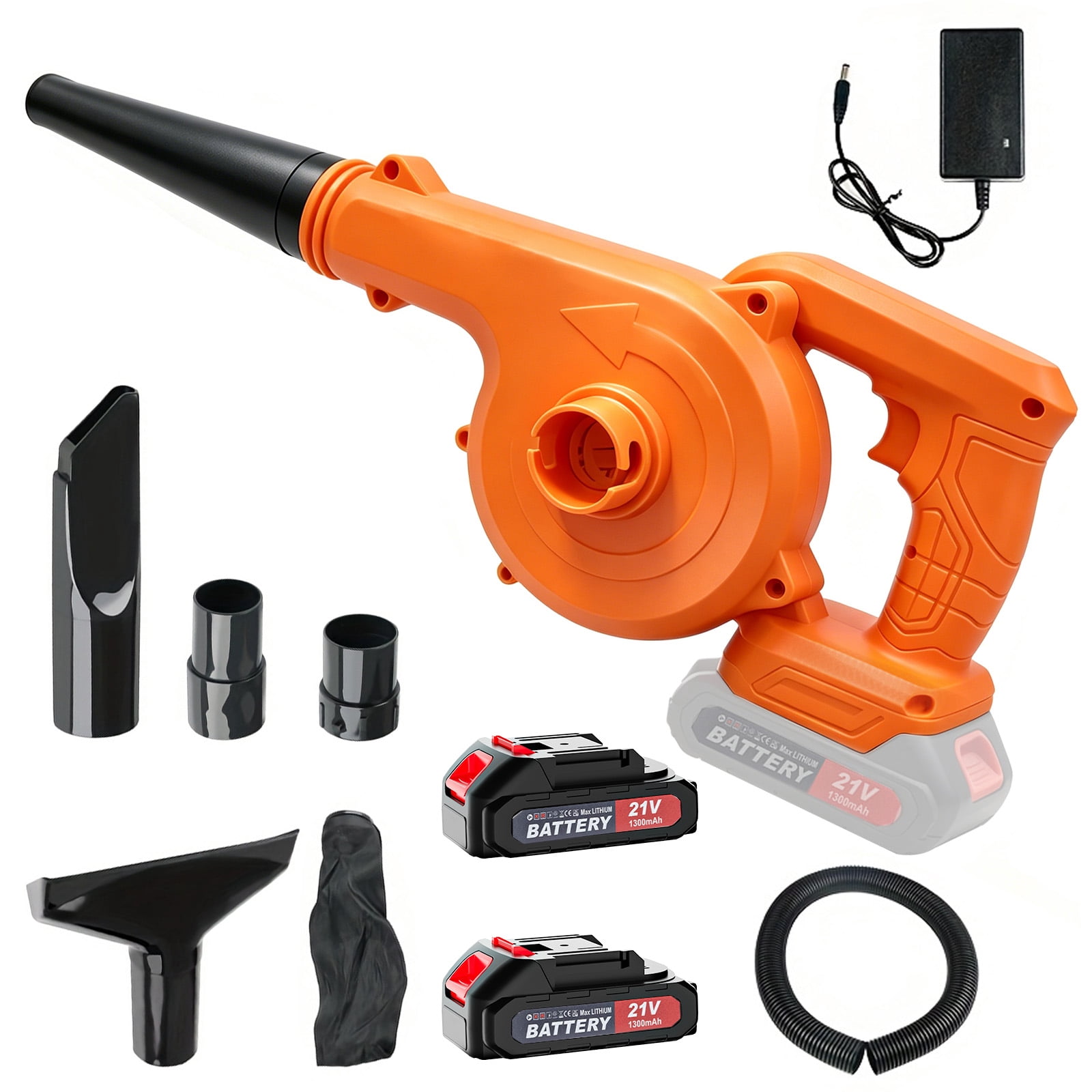 YUIECHER 2-in-1 Cordless Leaf Blower & Vacuum, 300W, 12000RPM, Dual Batteries, Lightweight