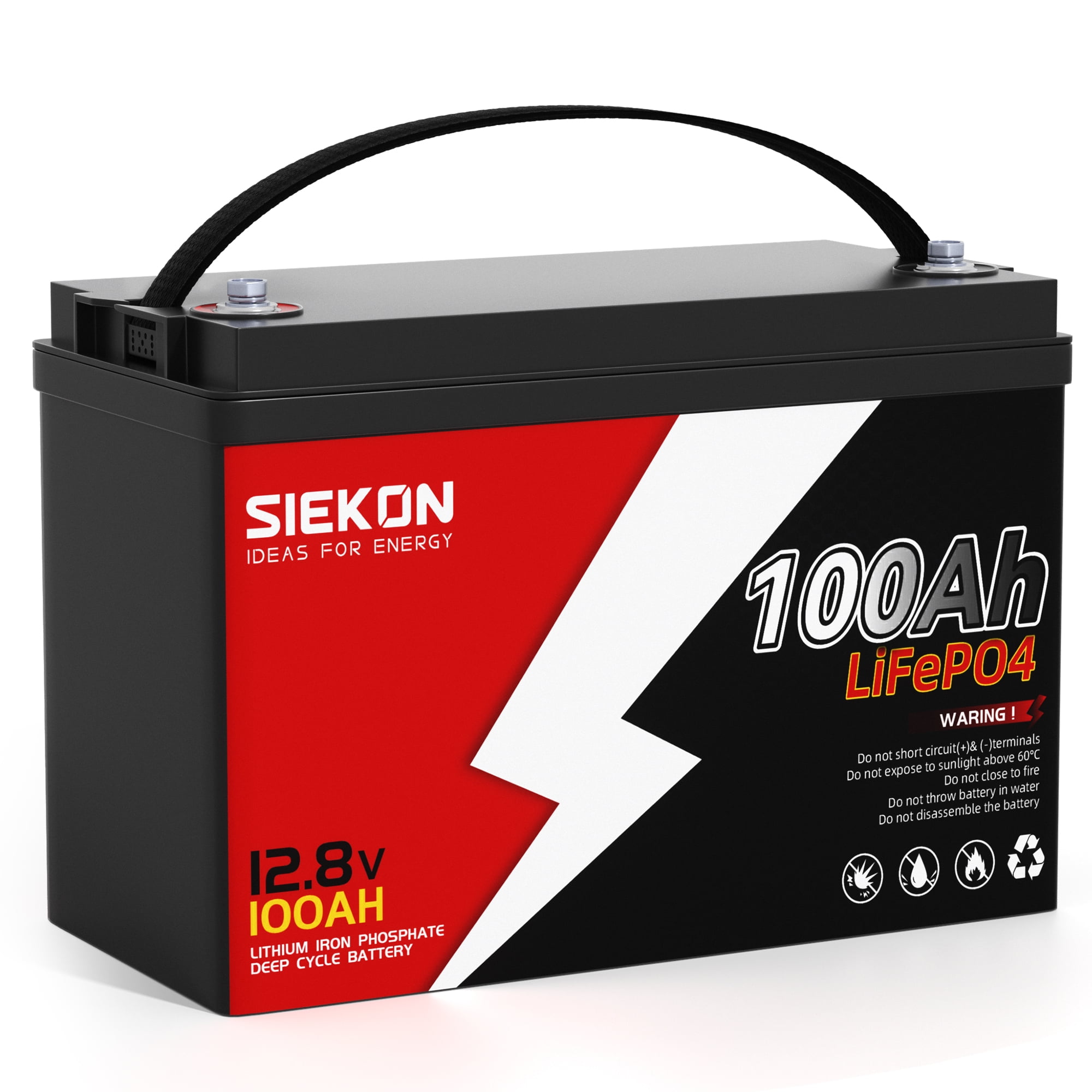 4Pack CHINS LiFePO4 12V 100AH Lithium Iron Battery Built-in 100A