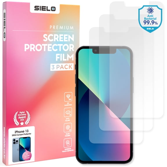 SIELO [3 PACK] Matte Screen Protector for iPhone 13 Pro, Anti Microbial Shatterproof Film [Anti Glare & Anti-Scratch] [Anti Fingerprint] [Anti Blue Light] [HD Clear] [Easy Install] 6.1inch