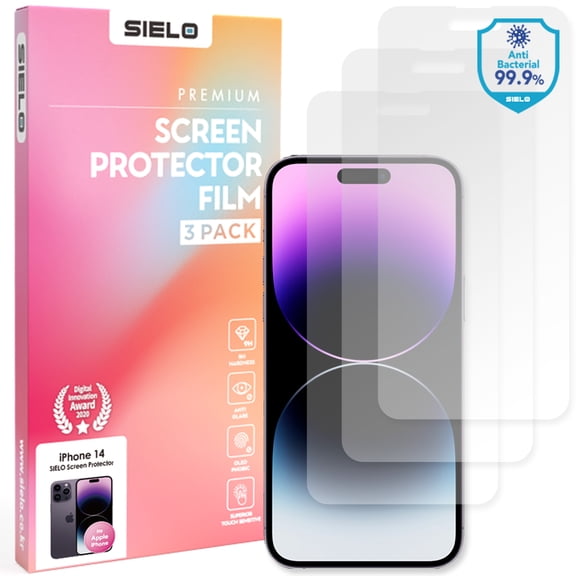 SIELO [3 PACK] Matte Screen Protector for iPhone 14 Pro, Anti Microbial Shatterproof Paperfeel Film [Anti Glare & Anti-Scratch] [Anti Fingerprint] [Anti Blue Light] [HD-Clarity] [Easy Install] 6.1inch