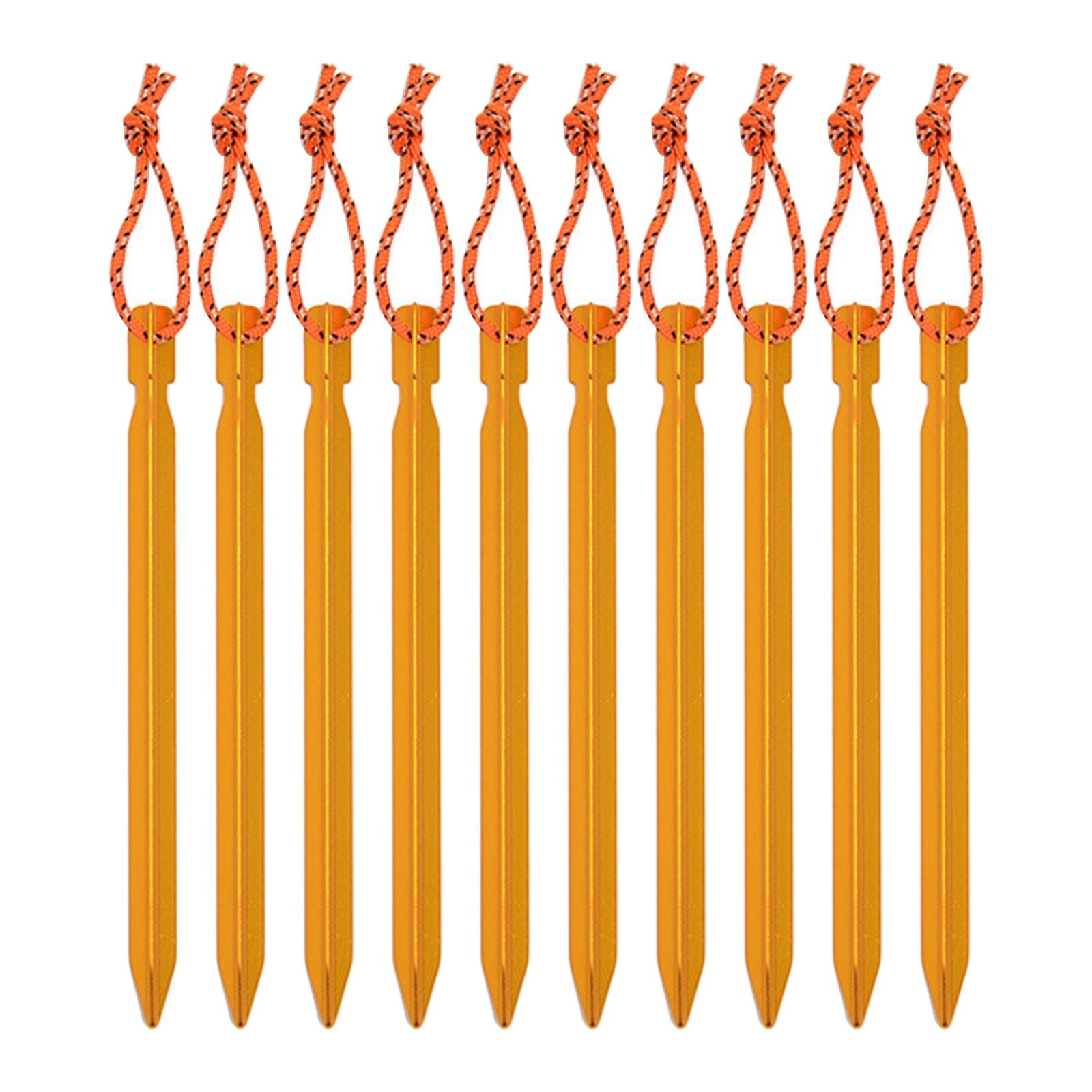 SIELUNO Aluminum Alloy Tent Stakes 10pieces Lightweight Stakes Camping Spikes Ultralight Tent Nail-Gold-18cm