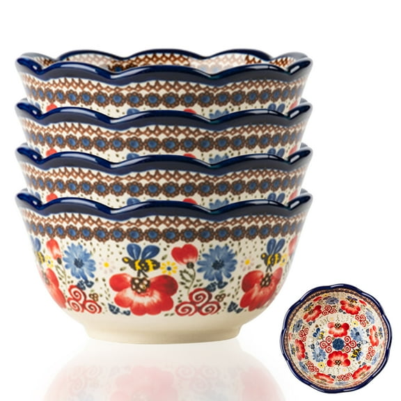 SIELUNO Ceramic Cereal Bowls Set Of 4, Miso Soup Bowls, 5 Inch Porcelain Bowl, Microwave Safe Bowls-bee