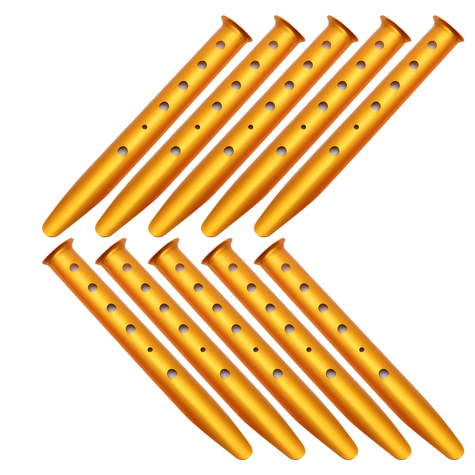 SIELUNO Outdoor Snow Sand Tent Stakes Pegs, Aluminum U Shaped Lightweight Tent Nails, Tent Accessories-Gold-31cm
