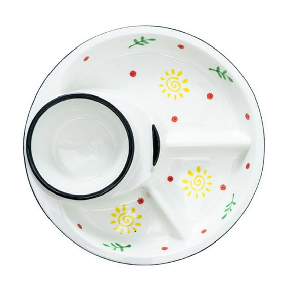 SIELUNO Portion Control Plates,211 Divided Plates for Home,Ceramic Portion Control Plate