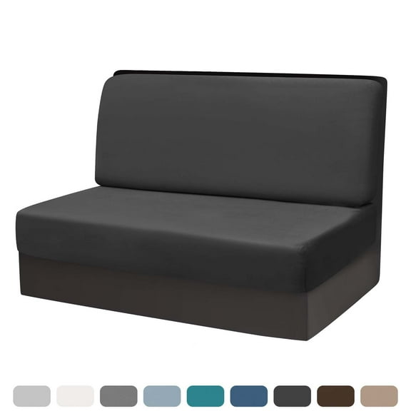 SIELUNO RV Dinette Cushion Covers Set Of 2,Velvet Stretch Camper Cushion Covers,Dinette Booth Cushions,Sectional Replacement RV Seat Covers