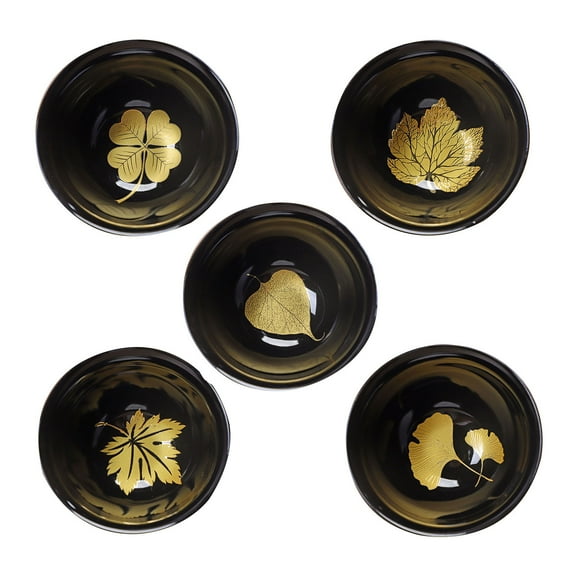 SIELUNO Set Of 5 Japanese Small Tea Cup, Retro Black Ceramic Cup, Leisure Travel Mug, 110ml/4oz