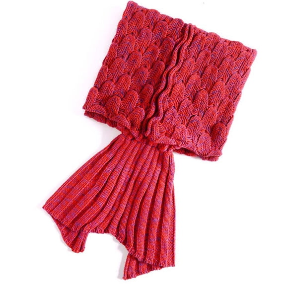 SIELUNO Warm Knitted Blankets for Sofas Bed Cosy Kids Weighted Blanket Fishtail Large Blanket for Home