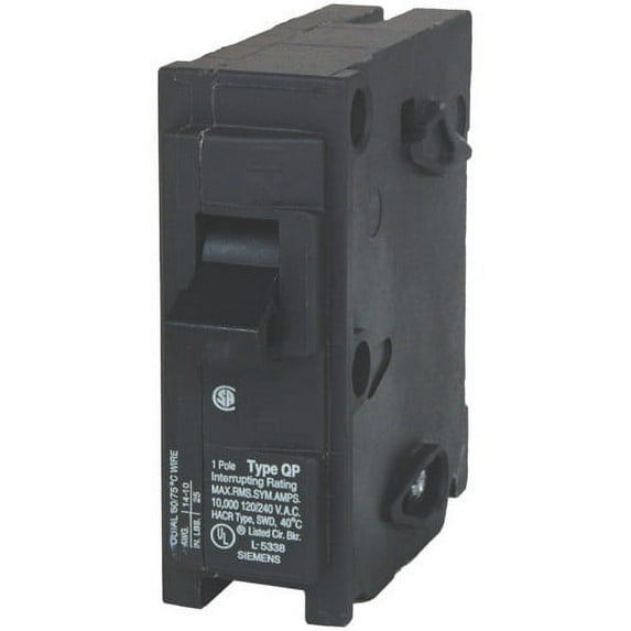 SIEMENS Q125 CIRCUIT BREAKER, 25 AMP, 1 POLE, 120 VOLT per 6 Each
