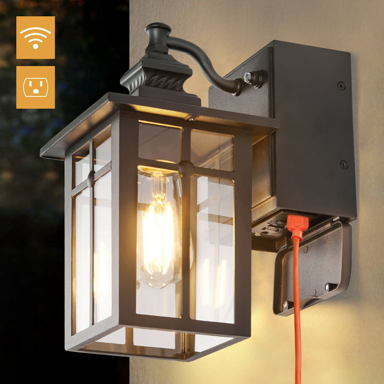 Siepunk Porch Light With Outlet Dusk