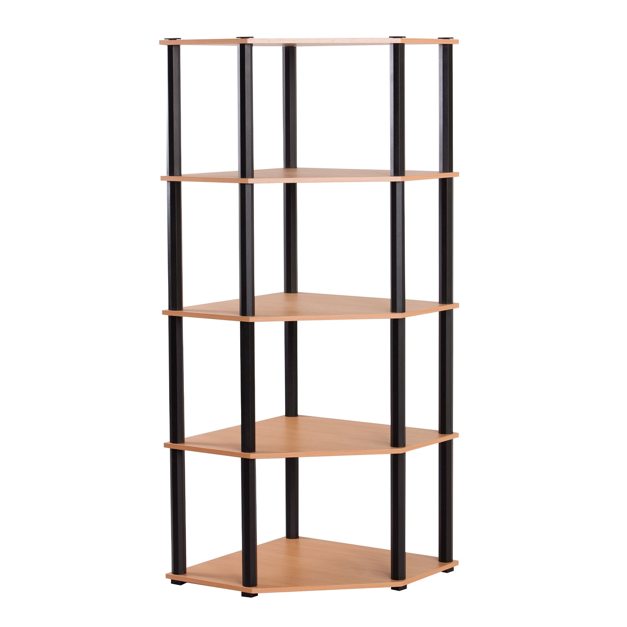Sierra 5 Shelf Corner Unit Beech and Black