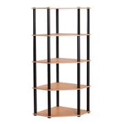 Sierra 5 Shelf Corner Unit Beech and Black