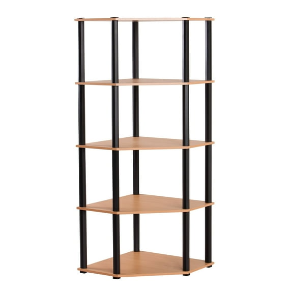 Sierra 5 Shelf Corner Unit Beech and Black