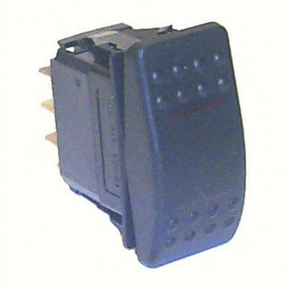 Sierra RK19550-1 Contura Black Illuminated Waterproof DPDT 7 Blade Terminal (On)/Off/(On) Rocker Switch