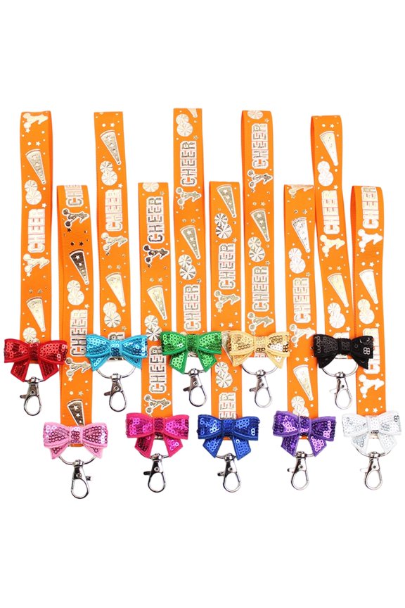 10 Pieces Cheer Squad Keyrings Vibrant Colors Sturdy Polyester Material Secure And Portable For Everyday Use