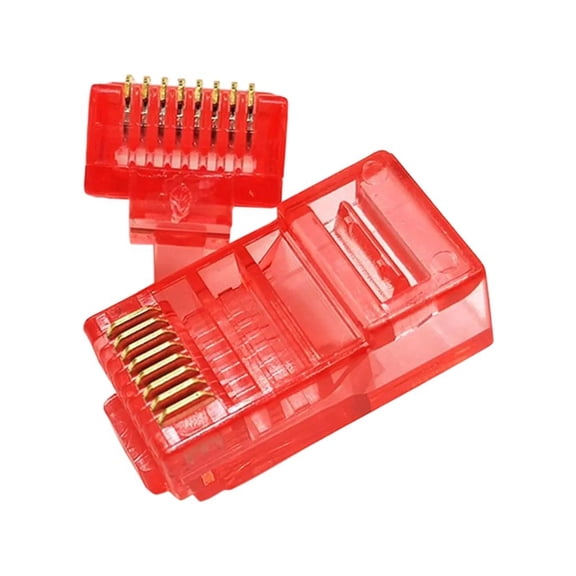 SIEYIO 100Pcs Cat5 RJ45 Pass Through Connectors For Solid Ethernet Cables