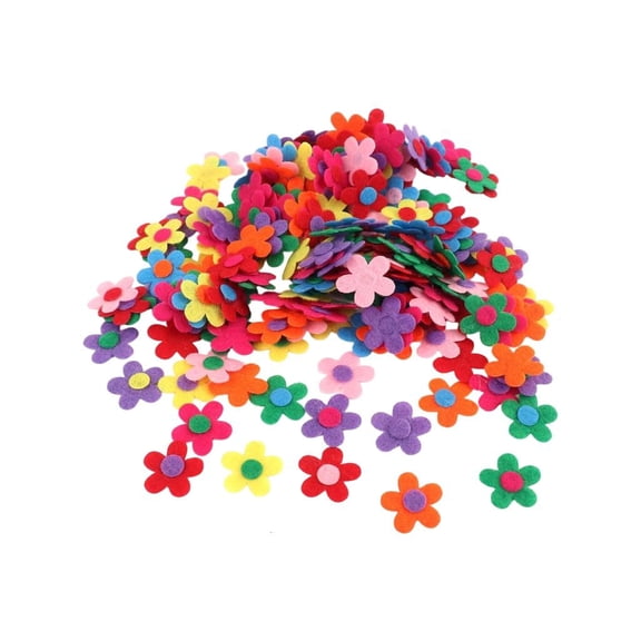 SIEYIO 100Pcs Felt Flowers 28mm Assorted Color Fabric Flower Embellishments for Sewing