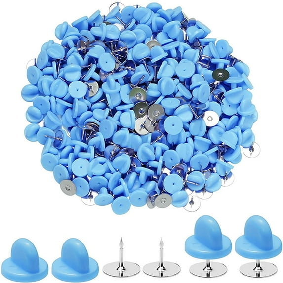 SIEYIO 100Pcs for Butterfly Clutch PVC Pin Backs Keepers Tie Tack Lapel Pin Backing Holder Clasp for Brooch Tie Hat Badge Black